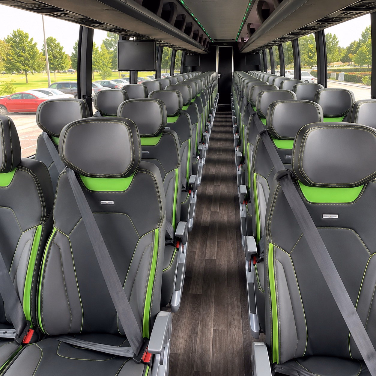 dunwoody charter bus rental interior