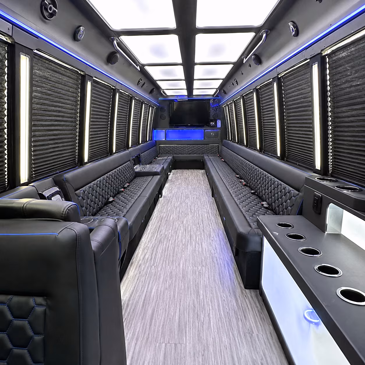 roswell party bus rental interior