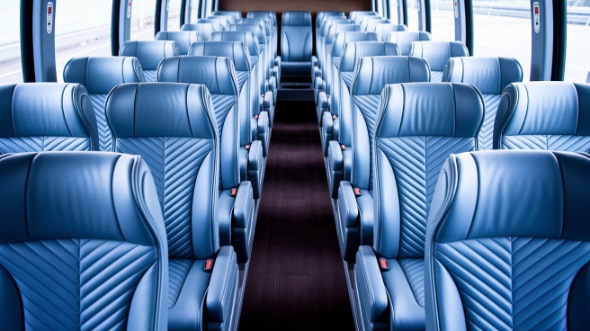 56 passenger charter bus interior view